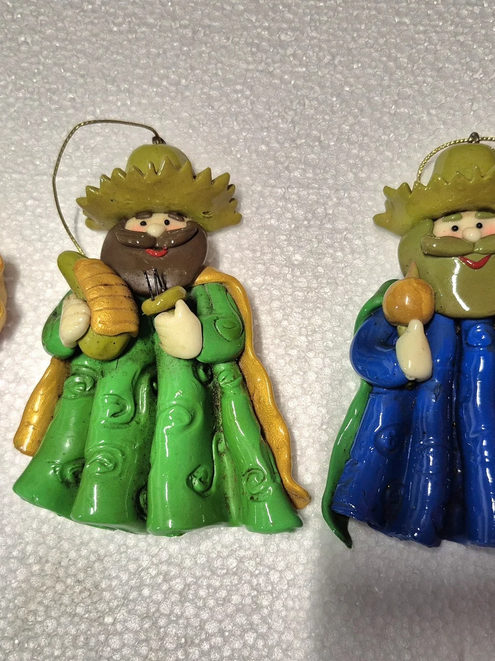 Vintage Handcrafted Three Kings Christmas Ornaments - Assorted Colors
